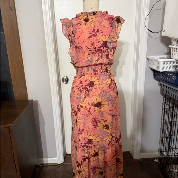 PAIGE Pink and Gray Floral Jumpsuit - Picture 3 of 5